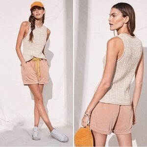 Pilcro Anthropologie Women's Ribbed Sweater Tank Cotton Silk Blend Size Medium